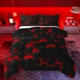 thumbnail image 1 of Feelyou Pixelate Miner Game Full Size Comforter Sets, Neon Gradient Square Bedding Comforter Set, Honeycomb Black Red Reversible Bedding Sets, Super Cozy Room Decor, 3pcs, 1 of 8