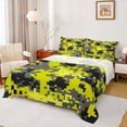 thumbnail image 1 of Feelyou Pixelate Miner Teens Bed Sheets, Retro Yellow Camouflage King Sheets, 4pcs, 1 of 7
