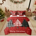 thumbnail image 1 of Feelyou Plaid Christmas Tree Bedding Comforter Set 7 Pieces, Happy Festival Full Bedding Set, Cartoon Xmas Theme Reversible Fitted Sheet Flat Sheet, Breathable Home Decor, 1 of 8