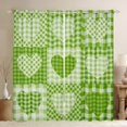thumbnail image 1 of Feelyou Plaid Love Heart Curtains Pack of 2 (42x84 Each), Modern Fashion Patchwork Curtains Blackout, Green Check Buffalo Bedroom Curtains, Window Curtains Home Decor, 1 of 6