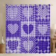 thumbnail image 1 of Feelyou Plaid Love Heart Curtains Pack of 2 (42x84 Each), Modern Fashion Patchwork Curtains Blackout, Purple Check Buffalo Bedroom Curtains, Curtains and Drapes Decor, 1 of 6