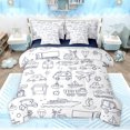 thumbnail image 1 of Feelyou Plane Aircraft Print Bedding Comforter Set 7pcs for Kids, White Car Train Truck Queen Bedding Sets, Cartoon Vehicle Theme Reversible Queen Sheet Sets, Microfiber Bedroom Decor, 1 of 8