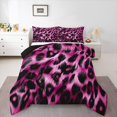 thumbnail image 1 of Feelyou Polkadot Leopard Print Twin Comforter Sets, Fashion Black Pink Bedding Set, 2pcs, 1 of 8