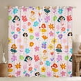 thumbnail image 1 of Feelyou Princess Blackout Curtains Set of 2 (52x84 Each), Groovy Floral Window Curtains, 1 of 6
