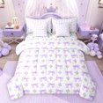 thumbnail image 1 of Feelyou Princess Bow-tie Bedding Comforter Set 7pcs, Purple Spring FlowerFull Bedding Set, 1 of 8