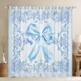 thumbnail image 1 of Feelyou Princess Bow-tie Blue Blackout Curtains Set of 2 (52x84 Each), Vintage Boho Damask Floral Window Curtains, Fairy Tale Bowknot Curtains and Drapes, Curtains and Drapes Decor, 1 of 6