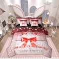 thumbnail image 1 of Feelyou Princess Bow-tie Kid, Twin Bedding Sets 7-Piece, Modern Fashion Bedding Comforter Set, Happy New Year Reversible Sheet Sets, Luxury Bedroom Decor, 1 of 7