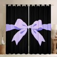 thumbnail image 1 of Feelyou Princess Bow-tie Print Black Out Curtains, Dreamy Purple Ribbon Bow Curtains Pack of 2 (42x63 Each), Chic Fashion Style Bedroom Curtains, Blackout Curtains Bedroom Decor, 1 of 6