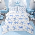 thumbnail image 1 of Feelyou Princess Bow-tie Queen Comforter Set, Blue Ribbon Bedding Comforter Set, 3pcs, 1 of 8