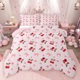 thumbnail image 1 of Feelyou Princess Bowknot Kids Bedding Comforter Set, Fashion Cherry Flower Twin Comforter Sets, Pink Bow-tie Theme Reversible Bedding Set, Ultra Soft Bedroom Decor, 2pcs, 1 of 9