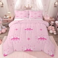 thumbnail image 1 of Feelyou Princess Bowknot Kids Queen Comforter Set, Kawaii Cartoon Stars Bedding Sets, Cute Bow-tie Theme Reversible Bedding Comforter Set, Lightweight Room Decor, 3 Pieces, 1 of 9