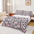 thumbnail image 1 of Feelyou Princess Bowknot Teens Full Size Sheets, Black Pink Fashion Bed Sheets, 4pcs, 1 of 7