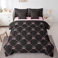 thumbnail image 1 of Feelyou Princess Crown Twin Bedding Sets 7-Piece, Cartoon Black Pink Bedding Comforter Set, 1 of 8