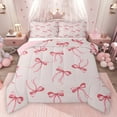 thumbnail image 1 of Feelyou Princess Pink Bow Full Size Comforter Sets for Kid, Cartoon Bowknot Bedding Comforter Set, Fairy Tale Style Reversible Bedding Sets, Super Cozy Room Decor, 3-Piece, 1 of 8