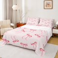 thumbnail image 1 of Feelyou Princess Pink Bow Full Size Sheets for Kid, Cartoon Bowknot Bed Sheets, Fairy Tale Style Sheet Sets, Super Cozy Room Decor, 4-Piece, 1 of 7