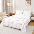 thumbnail image 1 of Feelyou Princess Pink Bow Queen Sheet Sets, Kawaii Cartoon Stars Bed Set, 4-Piece, 1 of 7