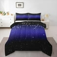 thumbnail image 1 of Feelyou Psychedelic Galaxy Kids Bedding Comforter Set, Bling Stars Print Twin Comforter Sets, Slate Blue Black Reversible Bedding Set, Microfiber Bedroom Decor, 2-Piece, 1 of 8