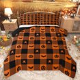 thumbnail image 1 of Feelyou Pumpkin Bat Animal Twin Comforter Sets, Patchwork Buffalo Bedding Set, 2 Pieces, 1 of 8