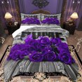 thumbnail image 1 of Feelyou Purple Anniversary Rose Twin Comforter Sets, Rustic Cabin Bedding Set, 2-Piece, 1 of 8