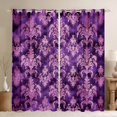 thumbnail image 1 of Feelyou Purple Boho Damask Blackout Curtains Set of 2 (52x84 Each), Retro Window Curtains, 1 of 6