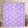 thumbnail image 1 of Feelyou Purple Bow Black Out Curtains, Bowknot Butterfly Curtains Pack of 2 (42x63 Each), 1 of 6