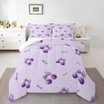 thumbnail image 1 of Feelyou Purple Cartoon Cherry Queen Comforter Set, Kawaii Ribbon Bowknot Bedding Sets, Princess Bow-tie Theme Reversible Bedding Comforter Set, Microfiber Bedroom Decor, 3 Pieces, 1 of 8