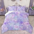 thumbnail image 1 of Feelyou Purple Flower Floral Bedding Comforter Set for Kids, Mystic Stars Print Twin Comforter Sets, Cartoon Starry Sky Reversible Bedding Set, Super Cozy Room Decor, 2pcs, 1 of 9