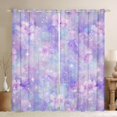 thumbnail image 1 of Feelyou Purple Flower Floral Black Out Curtains for Kids, Mystic Stars Print Curtains Pack of 2 (42x63 Each), Cartoon Starry Sky Bedroom Curtains, Blackout Curtains Room Decor, 1 of 7
