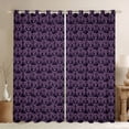 thumbnail image 1 of Feelyou Purple Hipple Damask Black Out Curtains, Butterfly Curtains Pack of 2 (42x63 Each), 1 of 6