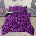 thumbnail image 1 of Feelyou Purple Leopard Print Bedding Comforter Set, Modern Fashion Polkadots Twin Comforter Sets, Cheetah Wildlife Reversible Bedding Set, Super Cozy Room Decor, 2 Pieces, 1 of 8