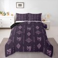 thumbnail image 1 of Feelyou Purple Mandala Damask Queen Comforter Set, Gothic Skeleton Bedding Set, 3pcs, 1 of 8