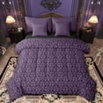 thumbnail image 1 of Feelyou Purple Mandala Damask Twin Bedding Sets 7pcs, Boho Dreamcatcher Comforter Set, 1 of 8