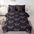 thumbnail image 1 of Feelyou Purple Moth Bedding Comforter Set 7-Piece, Boho Skull Full Bedding Set, 1 of 7