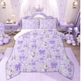 thumbnail image 1 of Feelyou Purple Princess Bow-tie Twin Comforter Sets, Swan Floral Bedding Set, 2-Piece, 1 of 8