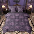 thumbnail image 1 of Feelyou Purple Romantic Rose Twin Bedding Sets 7pcs, Hippie Damask Adult Comforter Set, 1 of 8