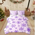 thumbnail image 1 of Feelyou Purple Snowflake Twin Bedding Sets 7-Piece, Winter Christmas Bedding Comforter Set, Dreamy Cartoon Reversible Sheet Sets, Super Cozy Room Decor, 1 of 7