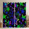 thumbnail image 1 of Feelyou Purple Stars Black Out Curtains, Neon Gradient Love Heart Curtains Pack of 2 (42x63 Each), Teens Kids Boys Girls Bedroom Curtains, Black Out Curtains Decor, 1 of 6