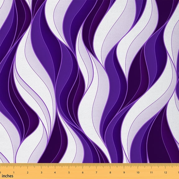Feelyou Purple Stripes Fabric by the Yard 2 Yards, Abstract Ombre Room Decor Fabric by the Yard, Chic Geometric Fabric for Sewing, Microfiber Bedroom Decor