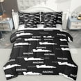 thumbnail image 1 of Feelyou Racing Lover Kids Bedding Comforter Set 7pcs, Exterme Sports Athlete Queen Bedding Sets, Cartoon Automobile Theme Reversible Queen Sheet Sets, Microfiber Bedroom Decor, 1 of 7