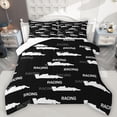 thumbnail image 1 of Feelyou Racing Lover Kids Full Size Comforter Sets, Exterme Sports Athlete Bedding Comforter Set, Cartoon Automobile Theme Reversible Bedding Sets, Microfiber Bedroom Decor, 3 Pieces, 1 of 8