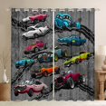 thumbnail image 1 of Feelyou Rcing Car Curtains Pack of 2 (42x84 Each), Extreme Speed Sport Curtains Blackout, 1 of 6