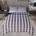 thumbnail image 1 of Feelyou Rectangle Abstract Men Bedding Comforter Set, Seashell Navy Checkered Twin Comforter Sets, Simple Fashion Style Reversible Bedding Set, Luxury Bedroom Decor, 2 Pieces, 1 of 9