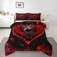 thumbnail image 1 of Feelyou Red Angel Wing Twin Comforter Sets, Happy Anniversary Bedding Set, 2-Piece, 1 of 8