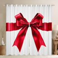 thumbnail image 1 of Feelyou Red Bowknot Ribbon Black Out Curtains, Princess Curtains Pack of 2 (42x63 Each), 1 of 6