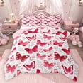 thumbnail image 1 of Feelyou Red Butterlfy Twin Comforter Sets, Princess Fairy Elf Bedding Set, 2-Piece, 1 of 8