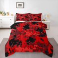 thumbnail image 1 of Feelyou Red Camo Abstract Twin Comforter Sets, Pixel Grid Miners Teens Bedding Set, 2pcs, 1 of 8