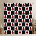 thumbnail image 1 of Feelyou Red Christmas Tree Black Out Curtains, Square Plaid Buffalo Curtains Pack of 2 (42x63 Each), Teens Boys Girls Kids Bedroom Curtains, Blackout Curtains Home Decor, 1 of 6
