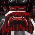 thumbnail image 1 of Feelyou Red Game Console Queen Comforter Set for Kids, Cartoon Gamepad Lover Bedding Sets, Fashion Square Abstract Reversible Bedding Comforter Set, Breathable Home Decor, 3-Piece, 1 of 8