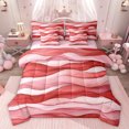 thumbnail image 1 of Feelyou Red Ink Watercolor Bedding Comforter Set 7pcs, Modern Abstract Ombre King Bedding Sets, Chic Minimalism Fashion Reversible Bed Sheets, Super Cozy Room Decor, 1 of 7