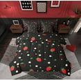 thumbnail image 1 of Feelyou Red Kawaii Strawberry Bedding Comforter Set 7pcs for Kids, Rustic Flower Floral Queen Bedding Sets, Cute Fruit Reversible Queen Sheet Sets, Ultra Soft Home Decor, 1 of 7